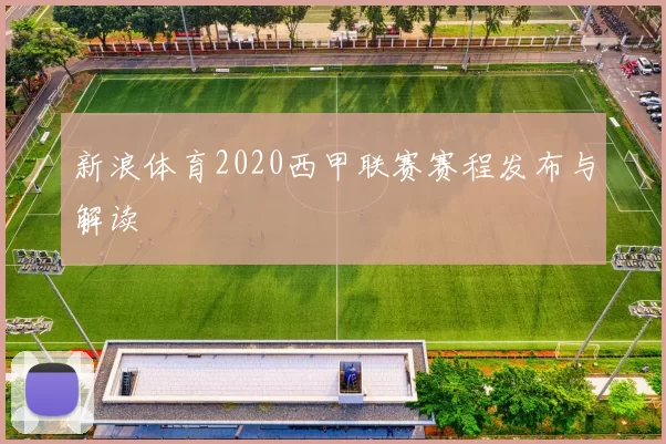 新浪体育2020西甲联赛赛程发布与解读